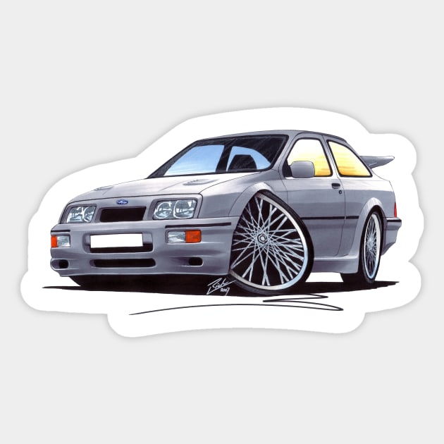 Ford Sierra Cosworth Grey Sticker by y30man5